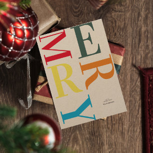 Carte Photo Noël Et Joyeux Coloré