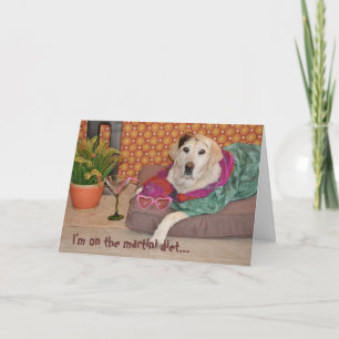 Carte Photo of glamorous dog with martini. Any occasion.