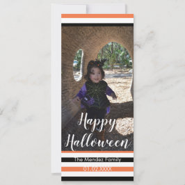 Carte photo orange noir Halloween amusant