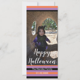 Carte photo orange noir Halloween amusante