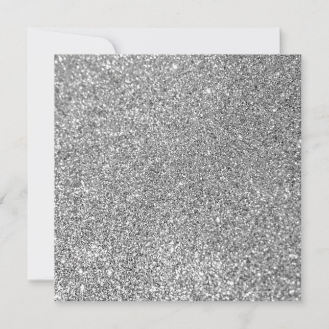 Carte Photo Parties scintillant en argent Faux (Devant)