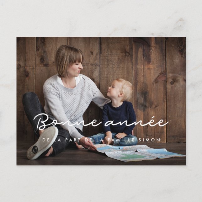 Carte photo personnalisable Bonne année (Devant)