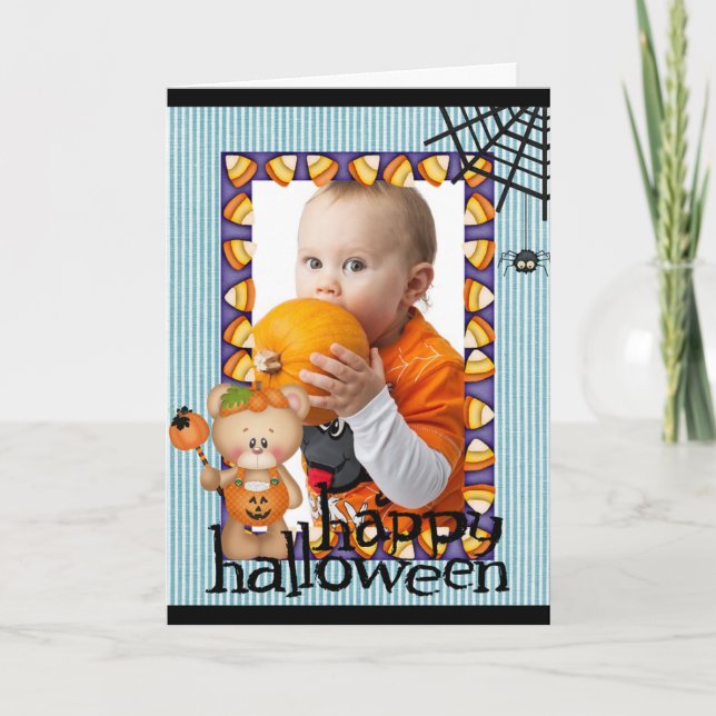 Carte photo personnalisé de bébé de Halloween (Devant)