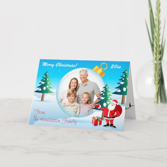 Carte photo personnalisé d'ornement de Noël (Devant)