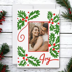 Carte photo personnalisé Joyeux Noël Joie