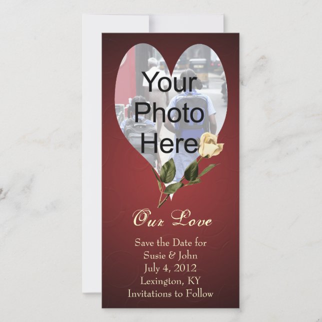 Carte photo personnalisé mariage ou Valentine (Devant)