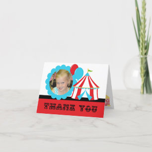 Carte photo personnalisée Cirque Anniversaire Merc