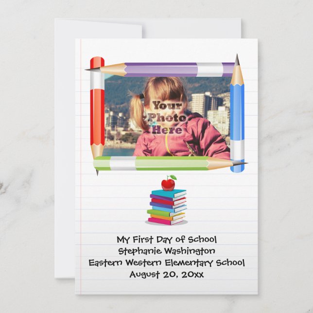 Carte Photo personnalisée de l'école pour enfants (Devant)