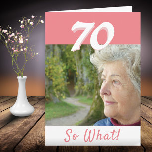 Carte Photo personnalisée drôle et positive pour 70e ann