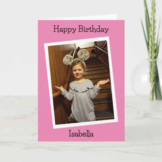 Carte Photo personnalisée et nom Anniversaire de l'enfan (Devant)