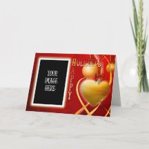 Carte photo personnalisée Happy Holidays Heart