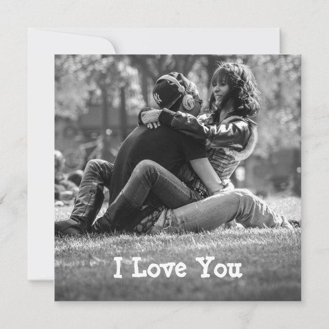 Carte photo personnalisée "I Love You" (Devant)