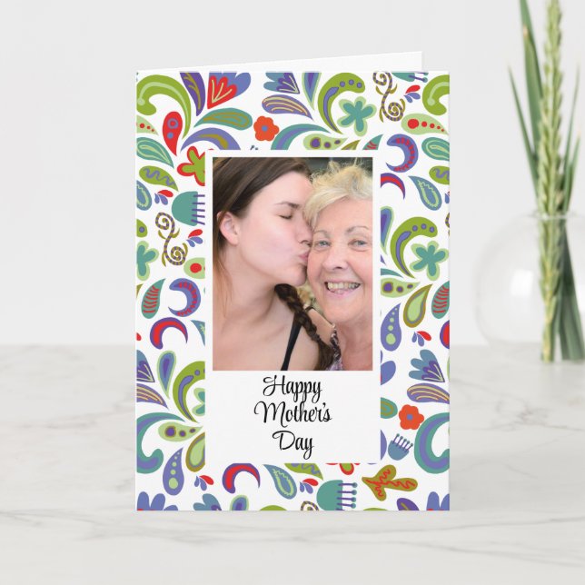 Carte photo personnalisée Joyeuse fête des mères (Devant)