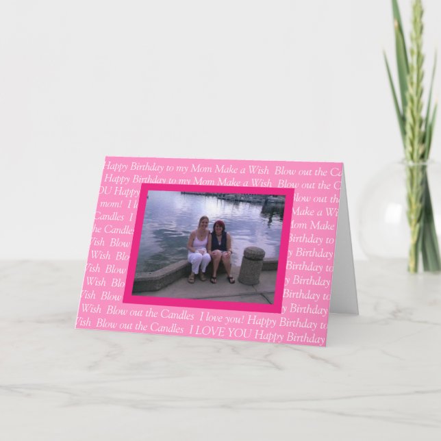 Carte Photo personnalisée Joyeux anniversaire à ma mère (Devant)