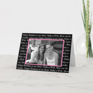 Carte Photo personnalisée Joyeux anniversaire à ma soeur