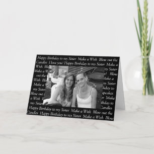 Carte Photo personnalisée Joyeux anniversaire à ma soeur