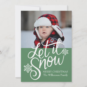 Carte photo personnalisée Let it Snow Christmas