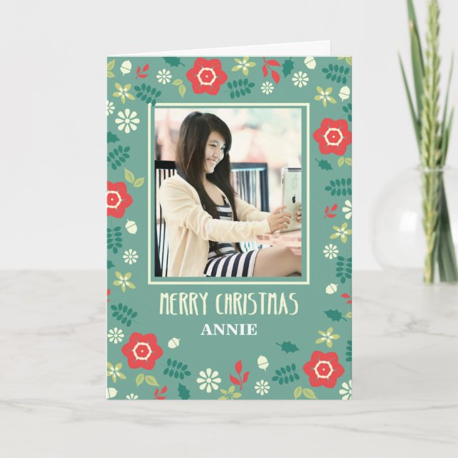 Carte Photo personnalisée, main de Noël personnalisée de (Devant)