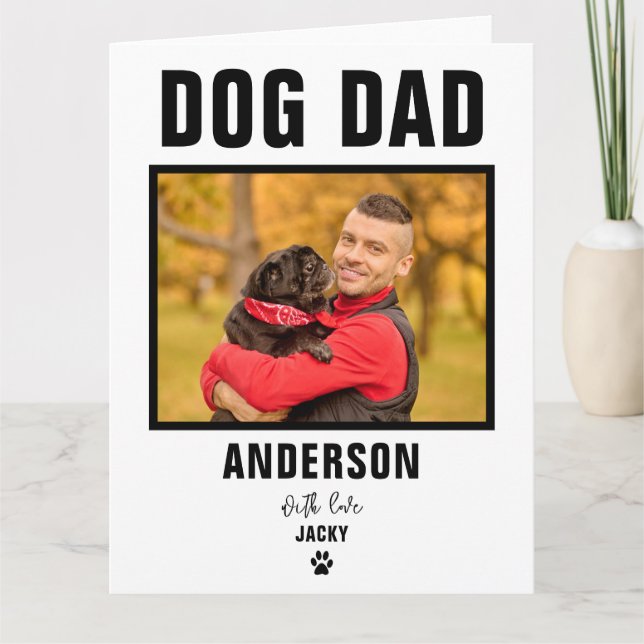 Carte photo personnalisée Papa Chien (Devant)