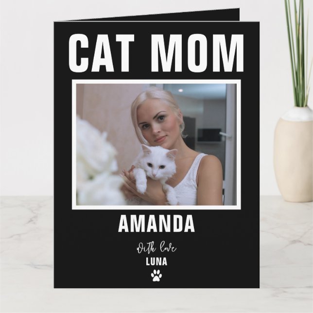 Carte photo personnalisée pour maman de chat (Devant)