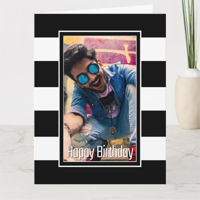 Carte Photo personnalisée triée n'importe quel âge anniv (Devant)