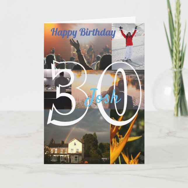 Carte Photo personnalisée Upload 30th Birthday (Devant)