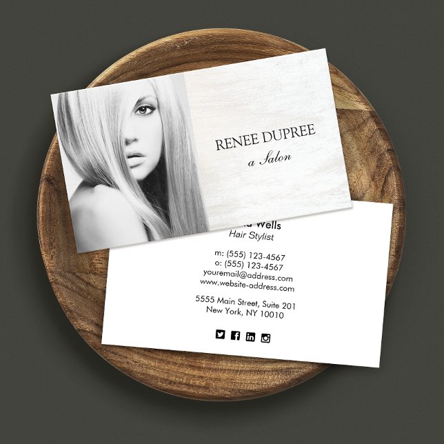 Carte photo photographique du salon de bois blanc (Créateur téléchargé)