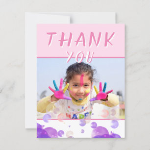 Carte Photo Pink Bubbles Fille Anniversaire de enfant Pa