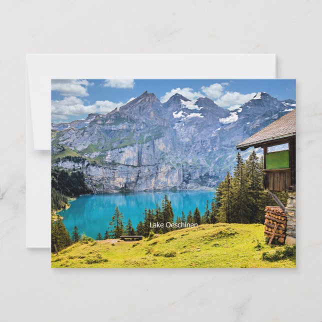 Carte Photo pittoresque du lac Oeschinen (Devant)