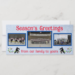Carte photo plat de hockey Bonnes Fêtes