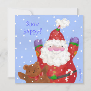 carte photo plat père Noël et Teddy Xmas