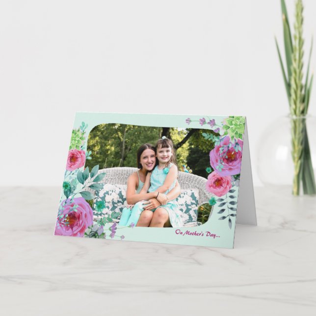 Carte photo plié du jour de mère de souvenir (Devant)