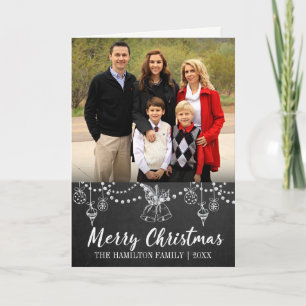 Carte photo plié Noël en tableau noir