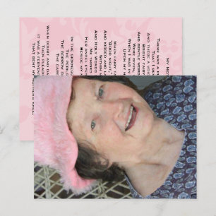 Carte photo poème de la mère avec poème sur le dos