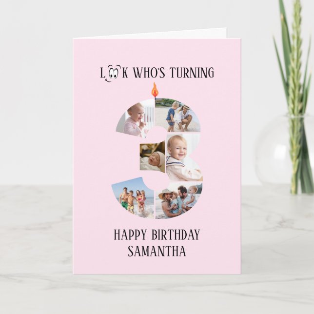Carte photo pour le 3e anniversaire (Devant)