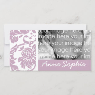 Carte photo pourpre Damask