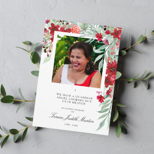Carte Photo Red Shades Botanical Floral Garland