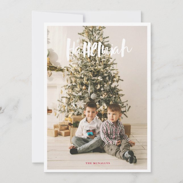 Carte photo religieuse de Noël Hallelujah (Devant)