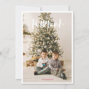 Carte photo religieuse de Noël Hallelujah
