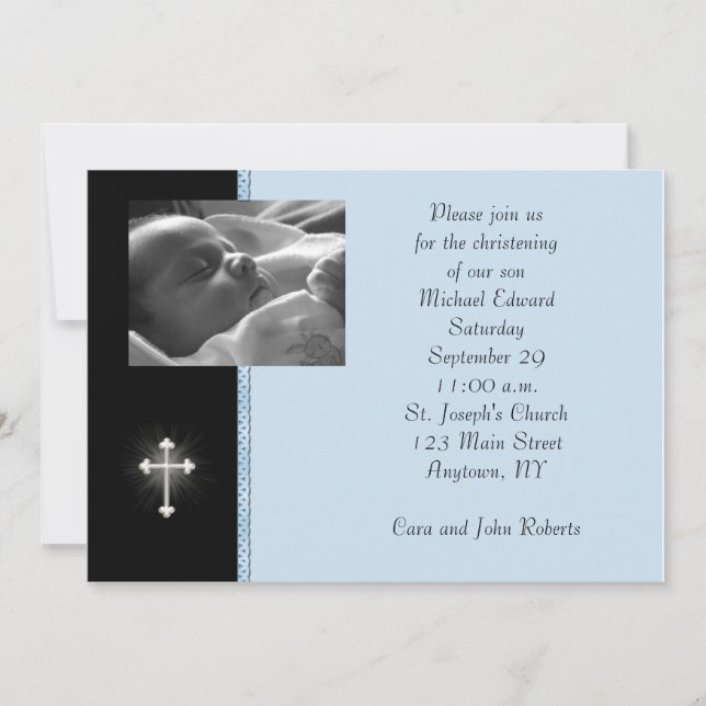 Carte photo religieux bleu (Devant)