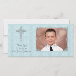 Carte photo religieux de la dentelle bleue