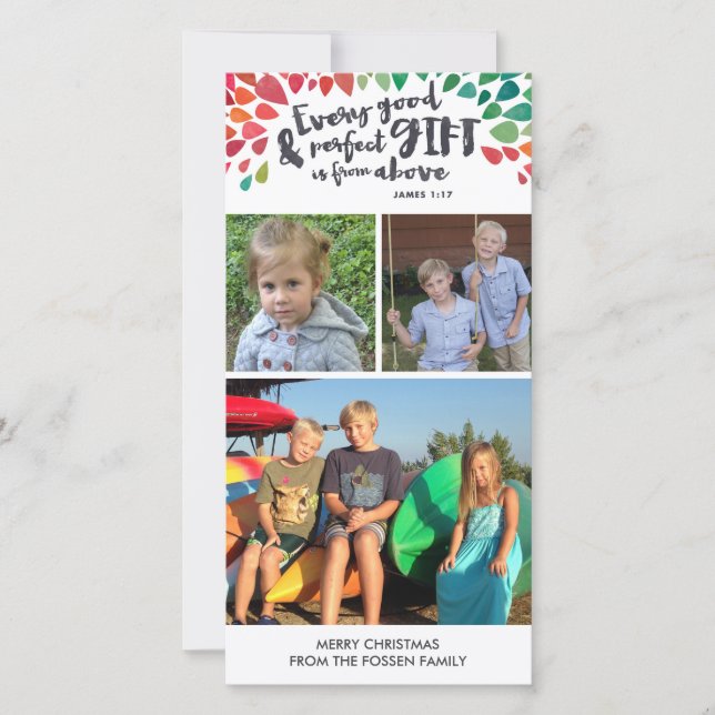 Carte photo religieux de Noël de 1h17 de James (Devant)