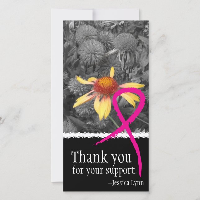 Carte photo rose de soutien de cancer du sein de (Devant)