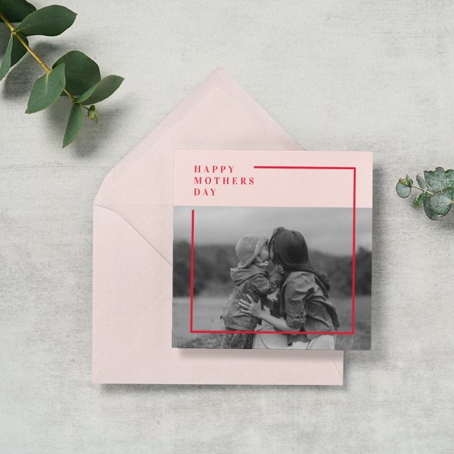 Carte Photo rose et rouge Cadeau de la fête des mères (Créateur téléchargé)