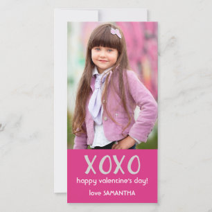 Carte photo rose XOXO Valentine