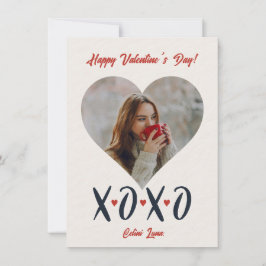 Carte photo Saint-Valentin XOXO coup de pinceau ro