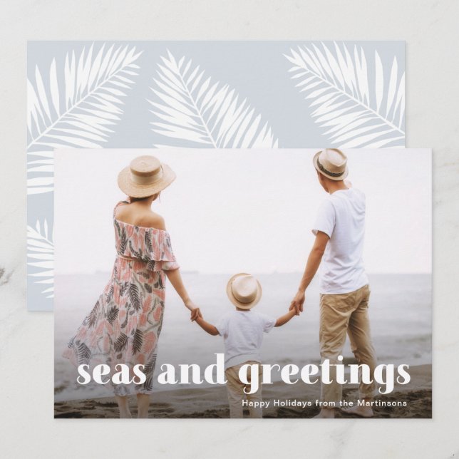 Carte photo Seas et salutations Coastal Christmas (Devant / Derrière)
