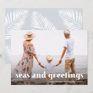 Carte photo Seas et salutations Coastal Christmas
