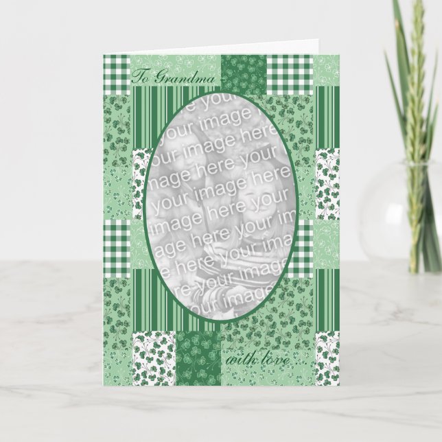 Carte photo Shamrock de la fête de la Saint Patric (Devant)