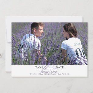 Carte Photo simple de typographie Enregistrer la date